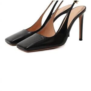 NEW GIANVITO ROSSI women's christiana sling pump in black patent